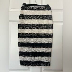 Express striped lace skirt